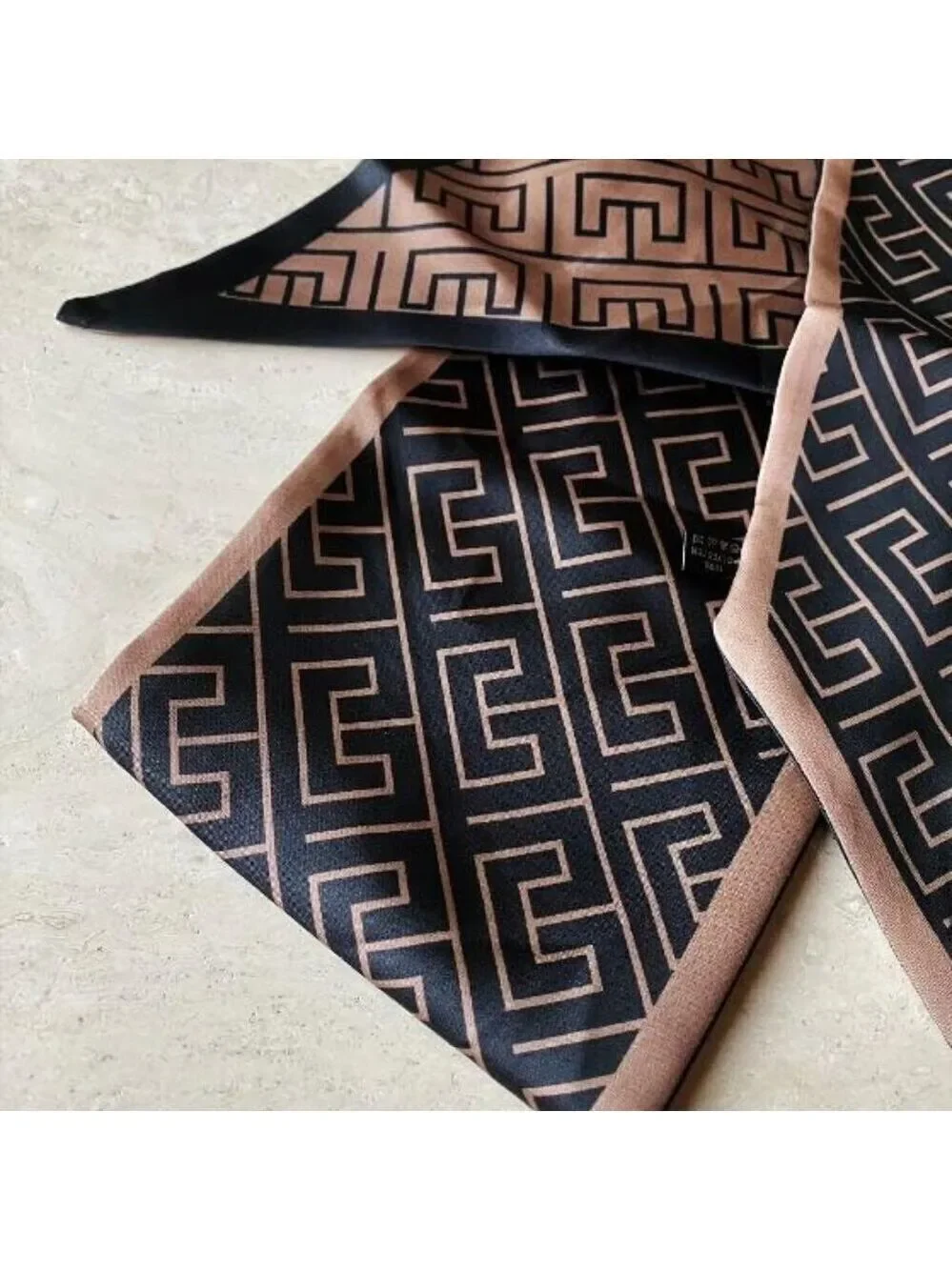 Purse Scarf For Handbags Head Scarves Black and Brown Hair Scarfs Long Skinny